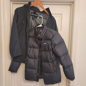 Child's Patagonia 2 Piece Down Jacket and Waterproof Rain Coat